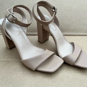 A New Day Tan Block Heel Sandals